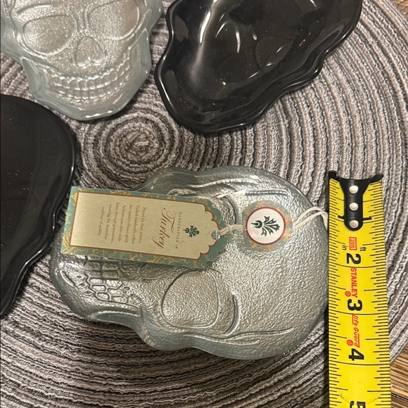 2/$25 Set of 4 Skull glass trinket trays made in Turkey 🆕 - Picture 7 of 7